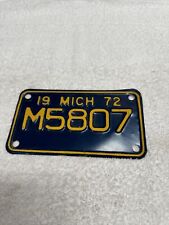 1972 Michigan Motorcycle License Plate M5807 picture