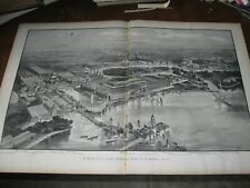 1892 Art Print ENGRAVING - COLUMBIAN EXPOSITION Chicago Illinois BIRD's Eye View picture