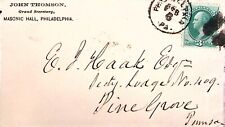 Masonic Hall Philadelphia John Thomson Grand Secretary Envelope picture