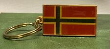 Vintage Norwegian Norway Flag Metal Key Chain Red picture
