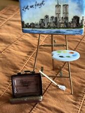 Artist Peint Main Easel Limoge France With Painting Box Brush Roger & Buttons # picture