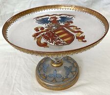 AN IMPORTANT FINE HAND PAINTED ENAMEL ON PEDESTAL GLASS DISH CIRCA 1700 picture