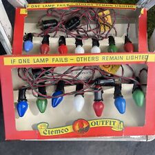 Vtg 1940s Clemco Christmas Lights String Outfit w/ Bulbs & Box Working (2) picture