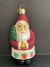 VTG Rare Old World Christmas Glass Santa Ornament Hand Painted  picture