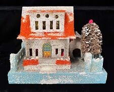 Vintage Christmas Village Cardboard House ULTRA RARE 