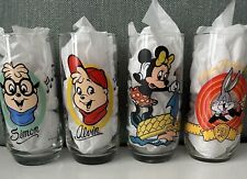 ** Vintage CHARACTER DRINKING GLASS Lot ~ Chipmunks/Bugs Bunny/ Minnie Mouse ** picture