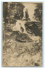 1908 Bridge Park Waterfall Moultonborough New Hampshire NH RPPC Photo Postcard picture