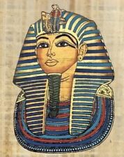 Rare Hand-painted ancient Egyptian papyrus - Legendary King Tutankhamun 8 x12” picture