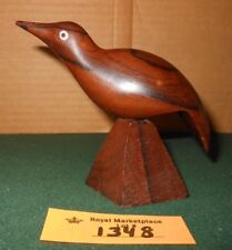 Vintage Zericote Wood Carved Bird Figurine picture