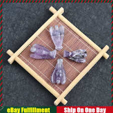 Natural Dream Amethyst Crystal Fairy Angel Carved Quartz Healing Rock Reiki Gift picture