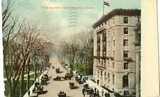 1911 WATERBURY CONNECTICUT*CT*THE ELTON HOTEL*OLD CARS*TO BIDDEFORD MAINE*CONLAN picture