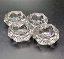 Clear Salt Cellar Salt Dip Pressed Glass Octagonal Antique Vtg Set Of 4 picture