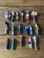 Vintage clothes pin Christmas People ornament Lot picture