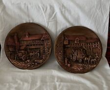 ❤️VTG. 60’s W H BOSSONS  2 WALL PLATES. “ARRIVAL” “ DEPARTURE” EUC picture