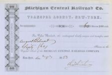 Michigan Central Railroad Co. Issued to August Belmont - Stock Transfer - Autogr picture