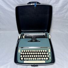 Vintage Smith Corona Super Sterling Portable Typewriter with Case & Key  - Works picture