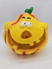 Vintage Halloween Silly Funny Face Jack O Lantern Pumpkin Head Lighted Blow Mold picture
