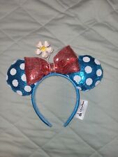 Polka Dot Bow Disney Parks Minnie Ears Rare Sequins Sun Flower Headband picture
