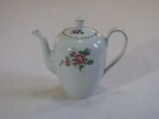 Vtg Kahla Germany Tea Pot, White w/Pink Rose Design rr picture