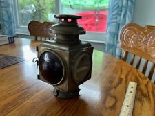 Vintage Antique Brass 2-Tier Tail Carriage Lamp Round Lens Early 1900’s picture