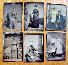 6 Antique TINTYPE PHOTOS of  Pretty Young Women from SCRANTON PA. picture