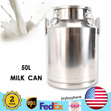 50L/13.25Gallon Milk Can Stainless Steel Dairy Storage Containers For Restaurant picture