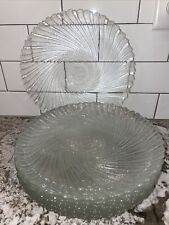 Set 8 Vtg Arcoroc Clear Swirl Seabreeze Glass 10