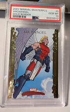 2007 UD Marvel Masterpieces Archangel #5 Gold Border X-Men Superhero PSA 10 Gem picture