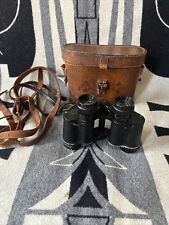 WWII British Army MOD Broad Arrow Binoculars W Kershaw Leather Case Made England picture