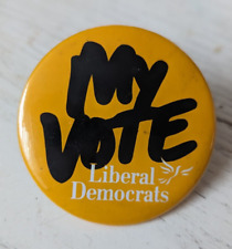 Vintage LIBERAL DEMOCRATS Vote Political Party General Election Badge Pin (P374) picture