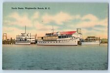 Wrightsville Beach North Carolina NC Postcard Yacht Basin Boats Ships Scenery picture