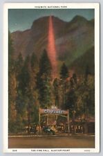 California Yosemite Camp Curry Glacier Point 1931 White Border Postcard picture