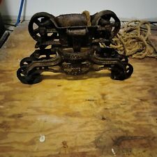 ANTIQUE/PRIMITIVE F.E MYERS HAY TROLLEY W/ TRACK. picture
