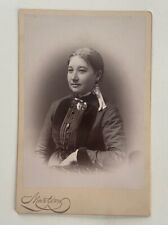 Antique Cabinet Card Photo Well Dressed Lovey Young Woman Topeka Kansas picture
