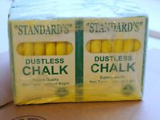 Lot NOS VTG Standard's Dustless Chalk Yellow, 12 Boxes, 144 Sticks Total, France picture