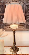 Vintage Tyndale Table Lamp Brass & Dimond Point Glass- Hollywood Regancy 1960s picture
