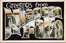 NIAGARA FALLS, New York Large Letter Postcard Multi-View / Metropolitan c1930s picture