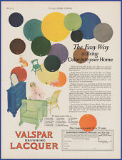 Vintage 1927 VALENTINE'S VALSPAR Brushing Lacquer Art Décor 20's Print Ad picture
