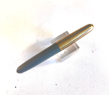 B B Vintage Gray Bullet Pen. USA Near mint.  Gold cap band.  Dry refill. picture