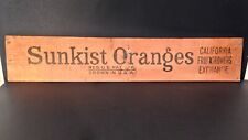 Vintage 1930's Sunkist Oranges Advertising Sign Wood Crate Side Panel NICE a picture