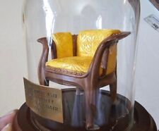 Vintage Bard's Glass Dome Wood Base Display Case Taiwan Made Art Nouveau Chair picture