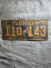 1942 Florida License Plate 11D-143 picture