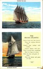 THE BROAD ATLANTIC~ocean poem~masted sailing ship~outward bound picture