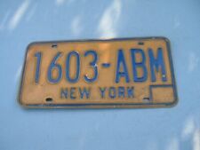 New York License Plate 1603 ABM picture