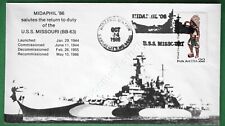 USS MISSOURI BB-63 special postmark dated 1986 (CAN-91) picture