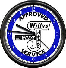 Willys Jeep Sales Service Auto Willy's Dealer Parts Service Sign Wall Clock picture