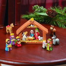 Mini Christmas Nativity Set, 9 Piece Set includes Manger and 8 Figurines picture