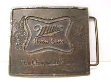 Miller High Life Brass Belt Buckle 1970's Wyoming Studio Art Works See Pics picture