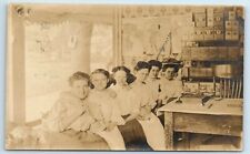 Postcard (Identified) Young Girls in Grocery Store Quaker Corn Flakes RPPC B198 picture