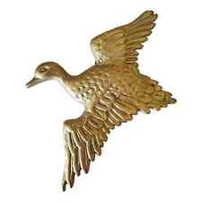 Vintage Brass Flying Bird Duck Goose with Hook for Hanging 6 x 4.5 in picture